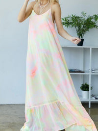 Pink Tie Dye Tiered Maxi