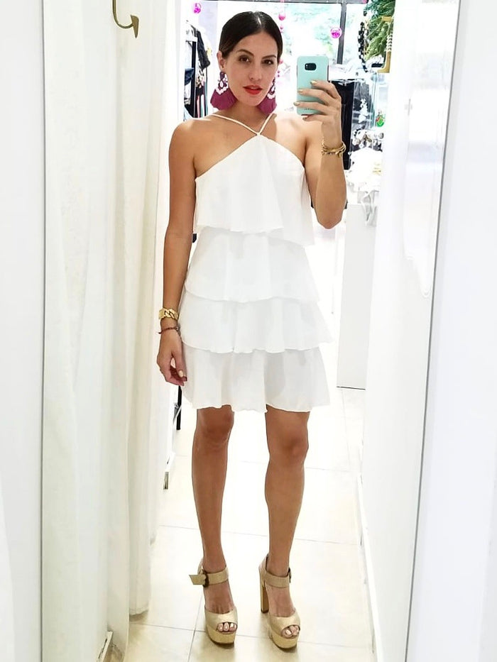 White Ruffles Dress