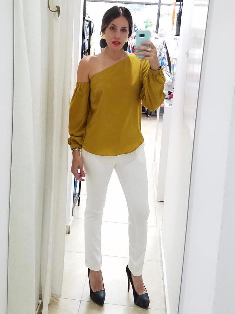 Mustard One Shoulder