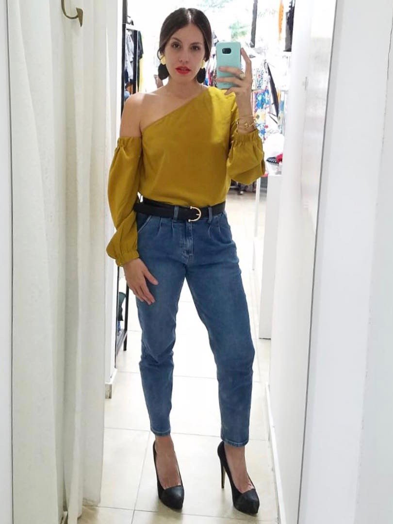 Mustard One Shoulder