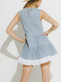 Denim Tiered Mini Dress
