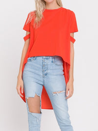 Hi Lo Cutout Sleeve T-Shirt